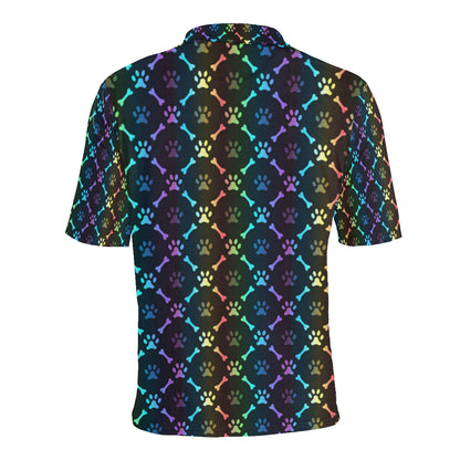 Paw Rainbow Pattern Print Design A01 Men Polo Shirt