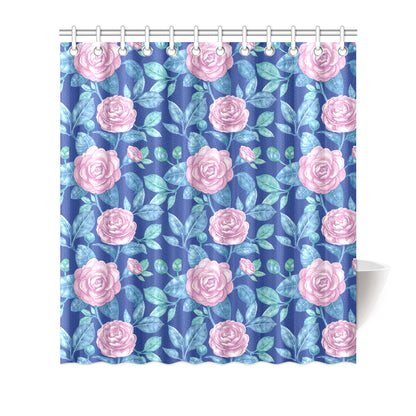 Camellia Pattern Print Design CM05 Shower Curtain