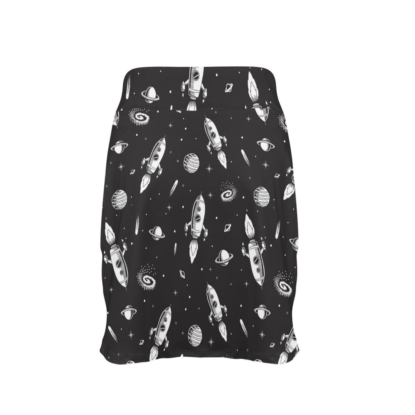 Space Rocket Print Design LKS303 17" Golf & Pickleball Skort with Pockets