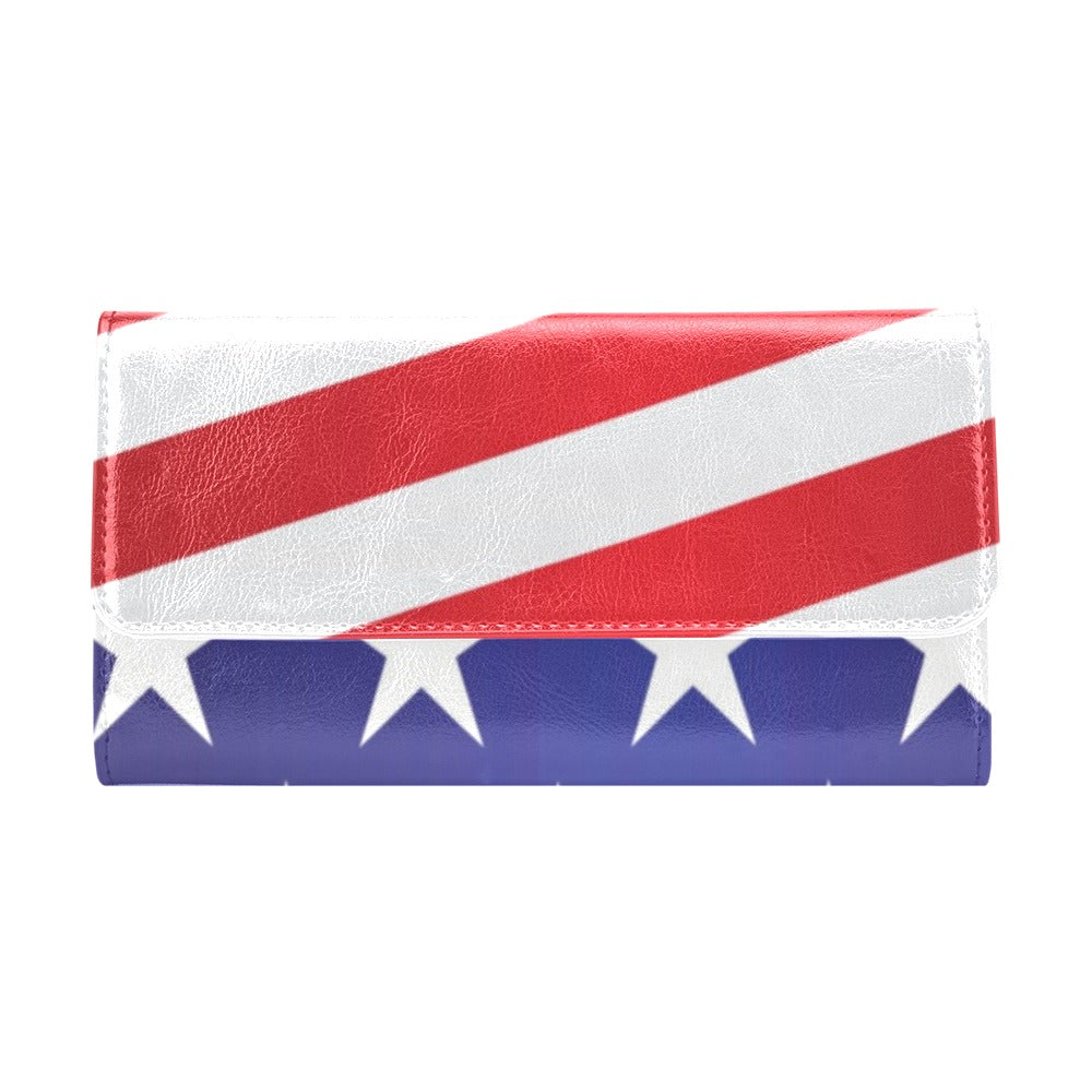 American flag Print Women's Trifold Wallet