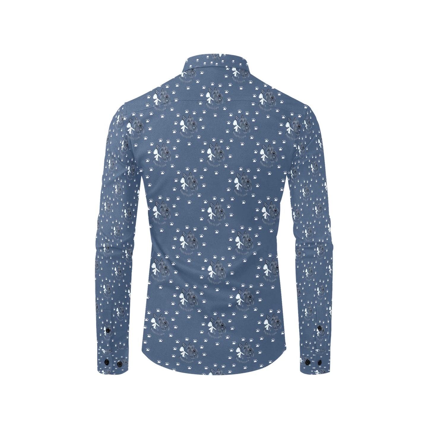 Scottish Terriers Print Design LKS307 Men's Long Sleeve Dress Shirt