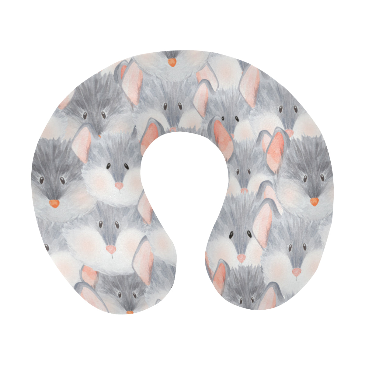 Rat Baby Pattern Print Design 02 U-Shaped Travel Neck Pillow