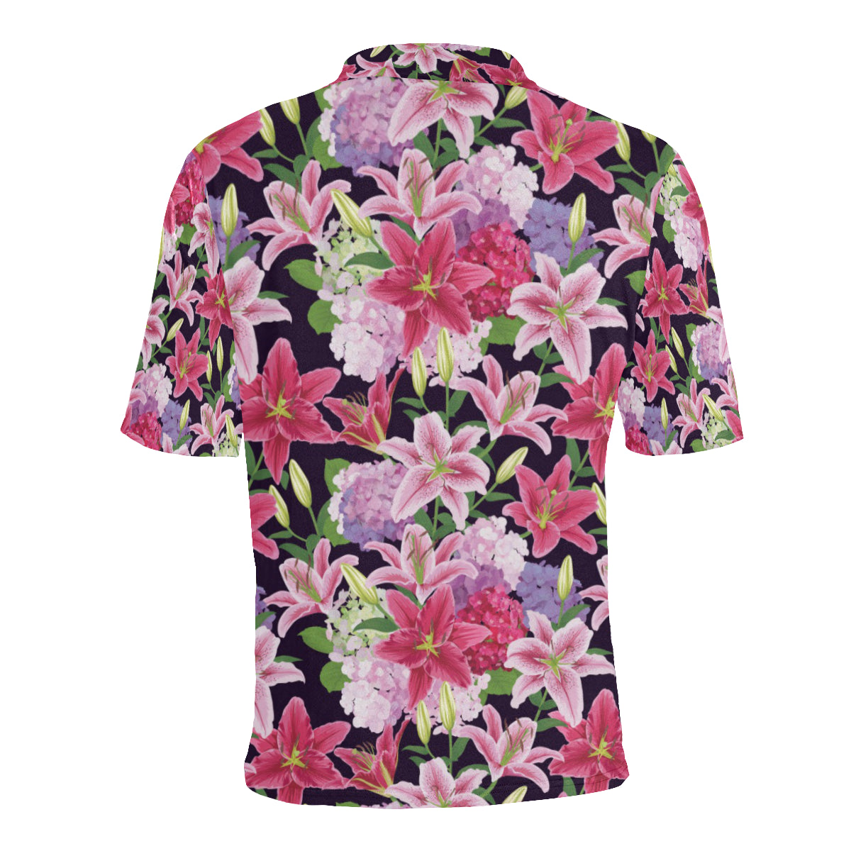 Lily Pattern Print Design LY017 Men Polo Shirt