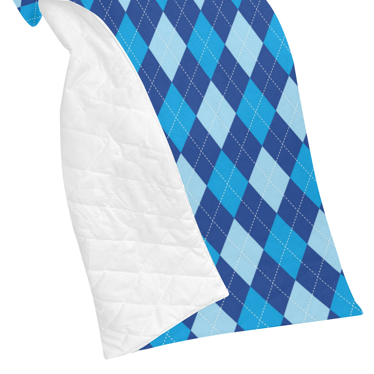 Argyle Blue Pattern Print Design 02 Premium Quilt