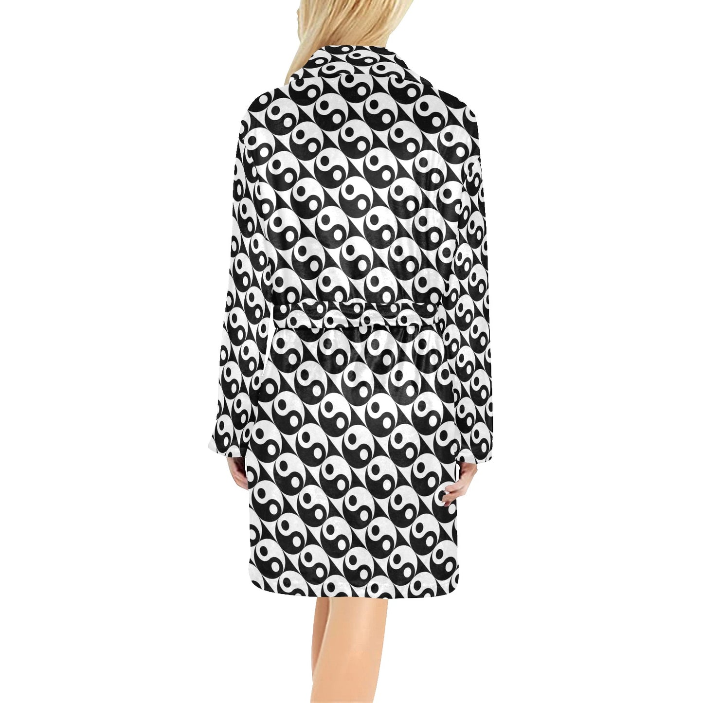 Yin Yang Print Design LKS304 Women's Fleece Robe