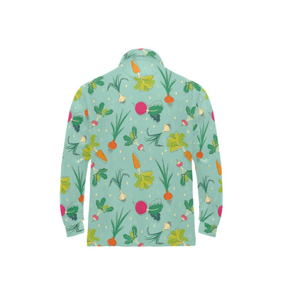 Radish Pattern Print Design A01 Long Sleeve Polo Shirt For Men's