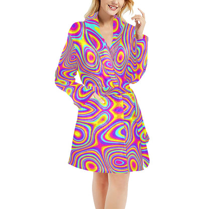 Liquid Pattern Print Design 06 Women's Fleece Robe