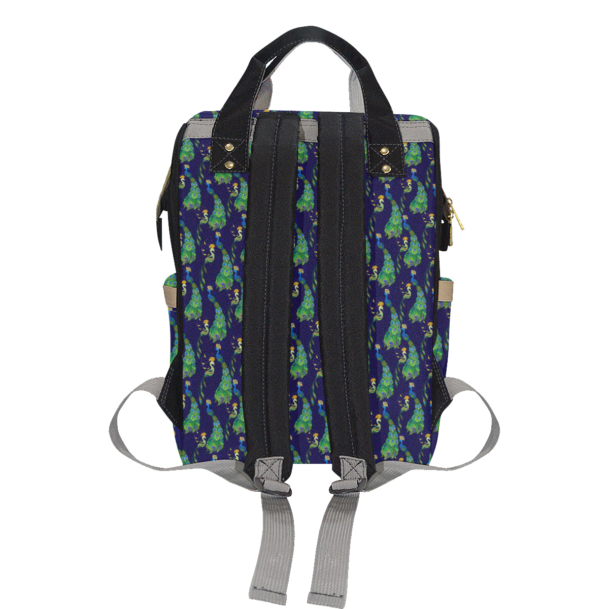 Peacock Art Design Print Diaper Bag Backpack