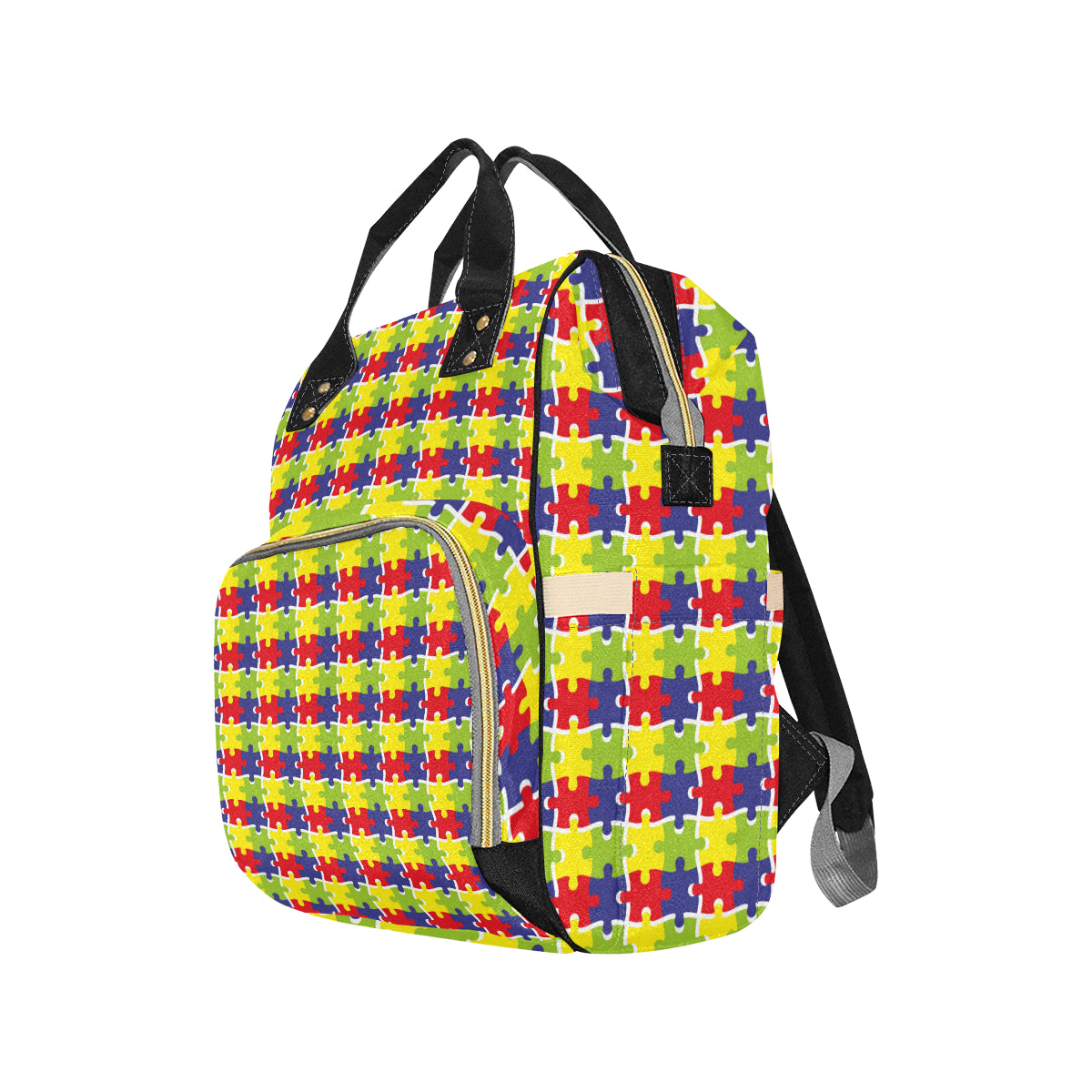 Autism Awareness Pattern Print Design 03 Diaper Bag Backpack