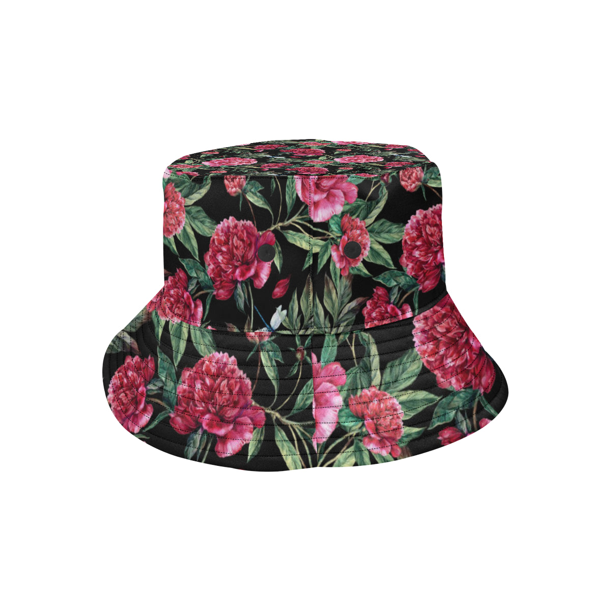 Peony Pattern Print Design PE04 Unisex Bucket Hat