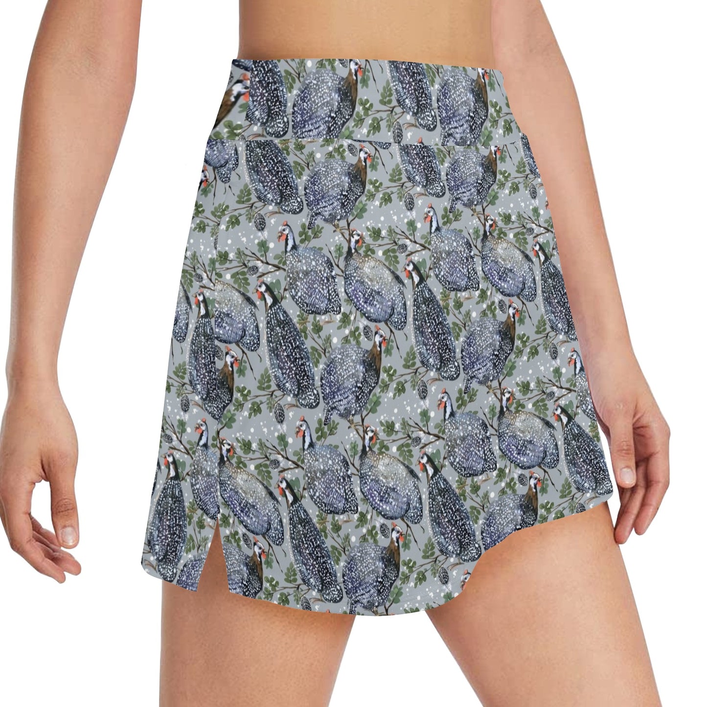 Guinea Fowl Print Design LKS402 17" Golf & Pickleball Skort with Pockets