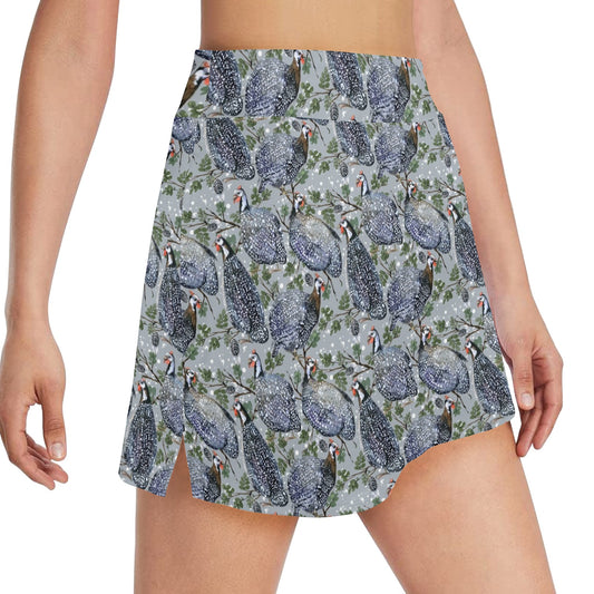 Guinea Fowl Print Design LKS402 17" Golf & Pickleball Skort with Pockets