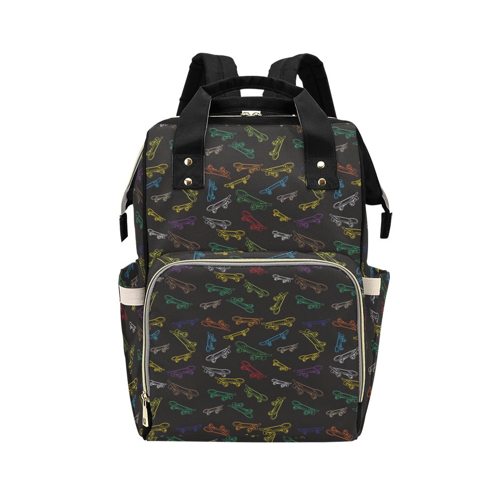Skateboard Print Design LKS301 Diaper Bag Backpack