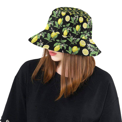 Lemon Pattern Print Design LM02 Unisex Bucket Hat