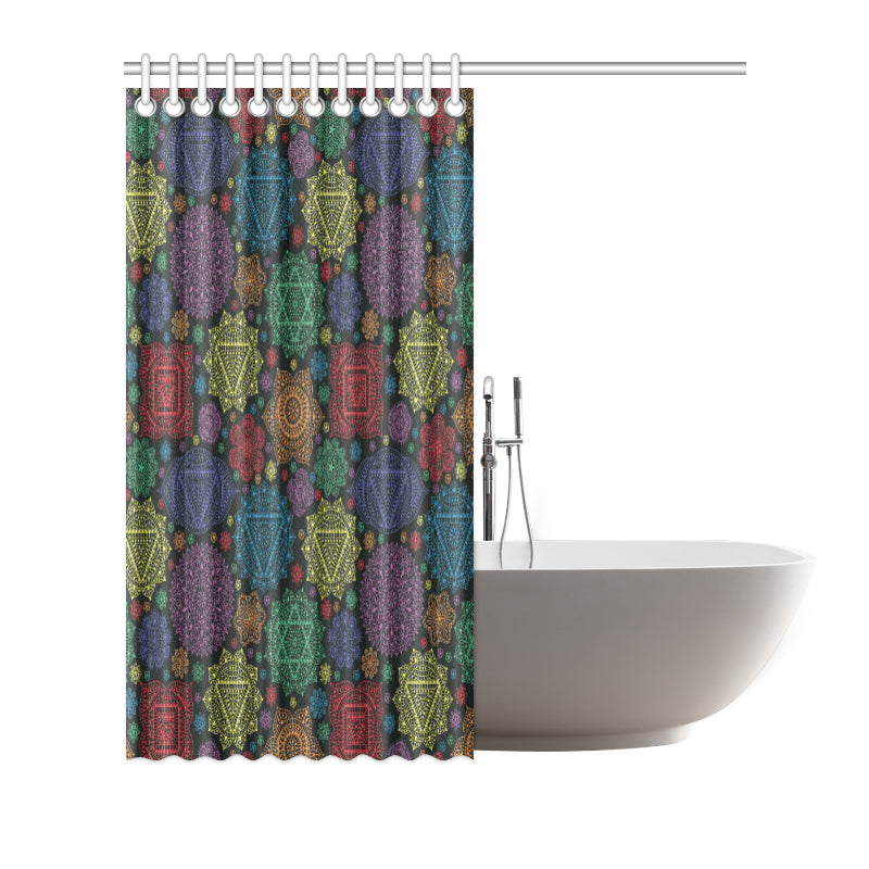 Chakra Mandala Print Pattern Shower Curtain