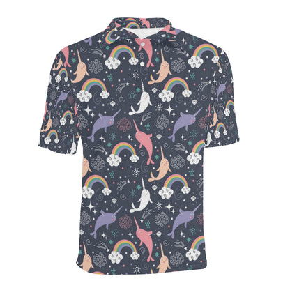 Narwhal Pattern Print Design 01 Men Polo Shirt
