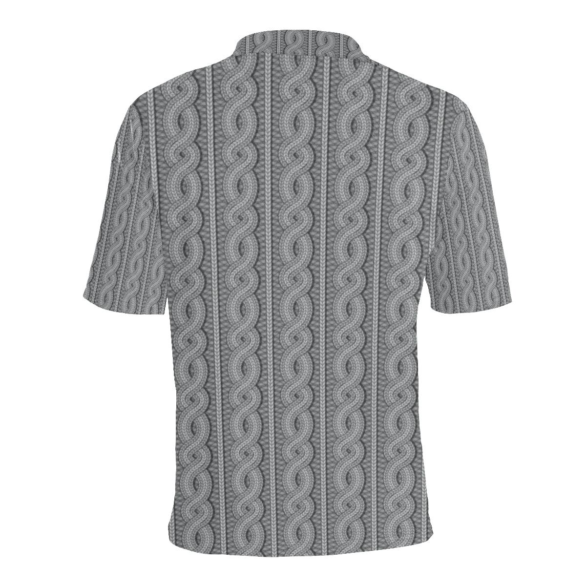 Cable Knit Pattern Print Design 01 Men Polo Shirt