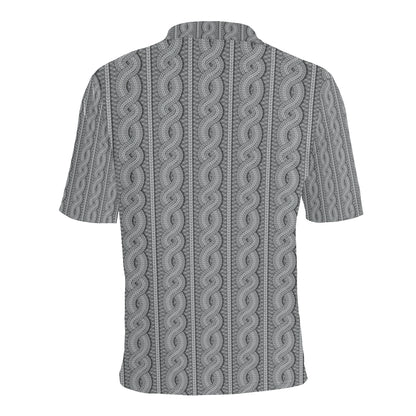 Cable Knit Pattern Print Design 01 Men Polo Shirt