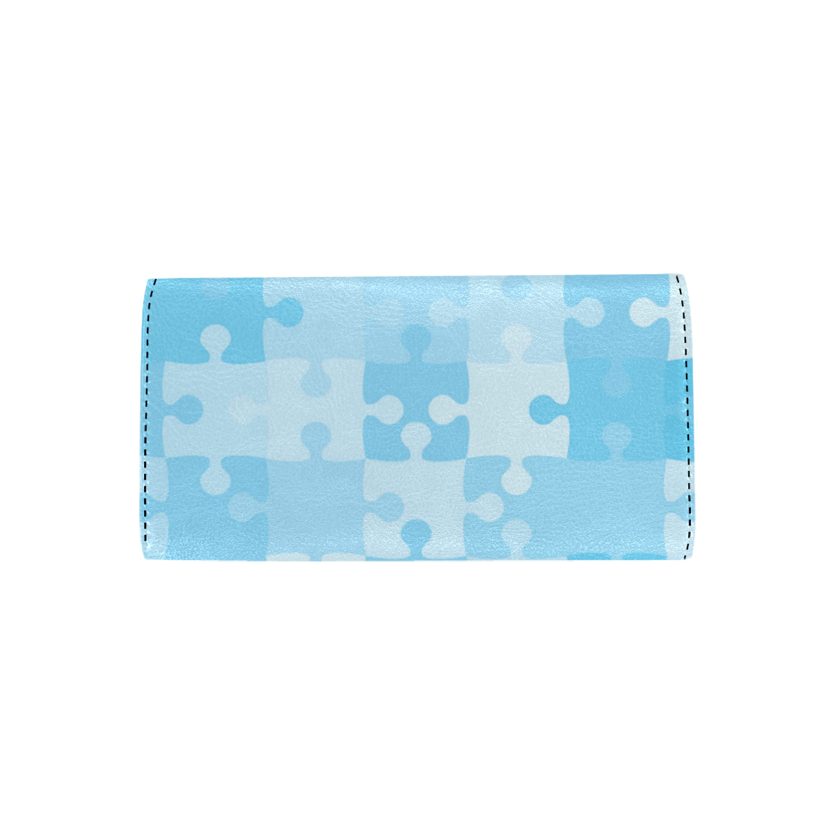 Puzzle Blue Pattern Print Design A04 Women's Trifold Wallet