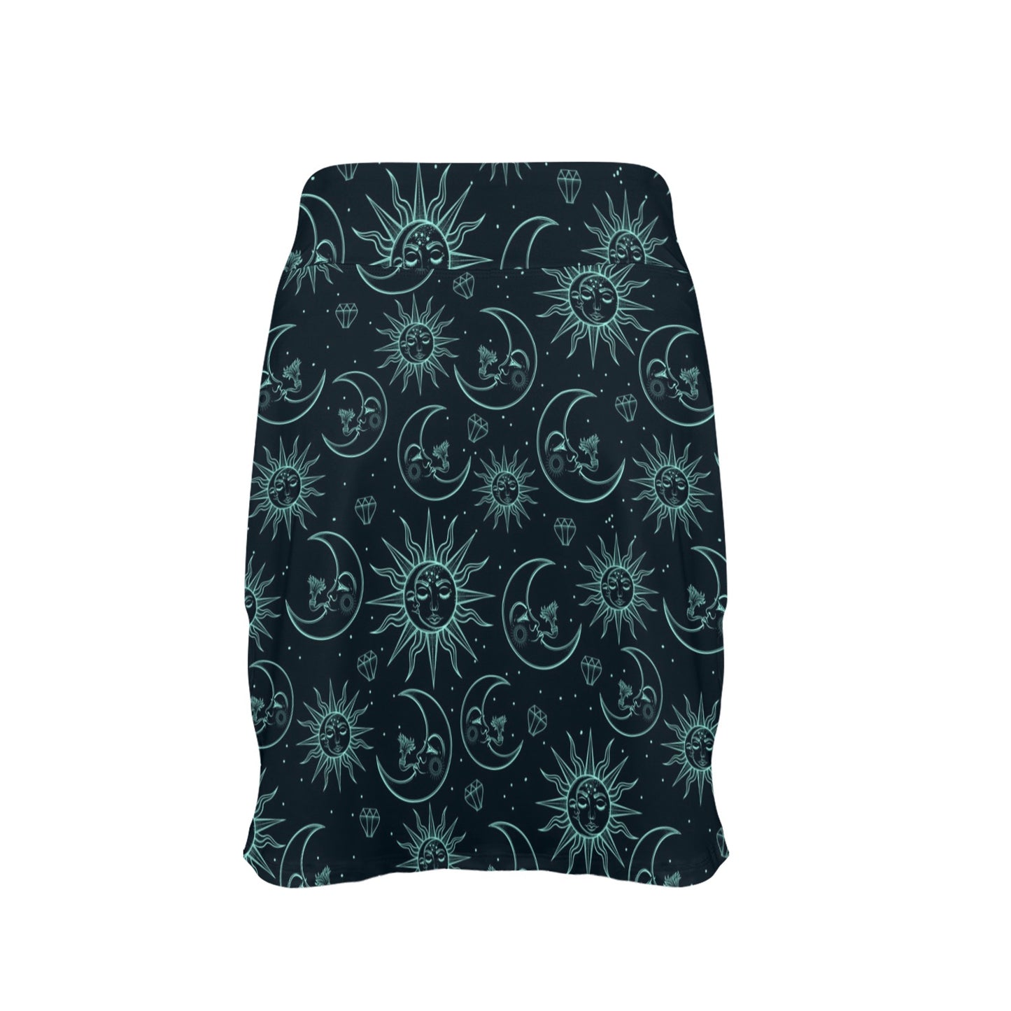 Sun Moon Magic Design Themed Print 17" Golf & Pickleball Skort with Pockets