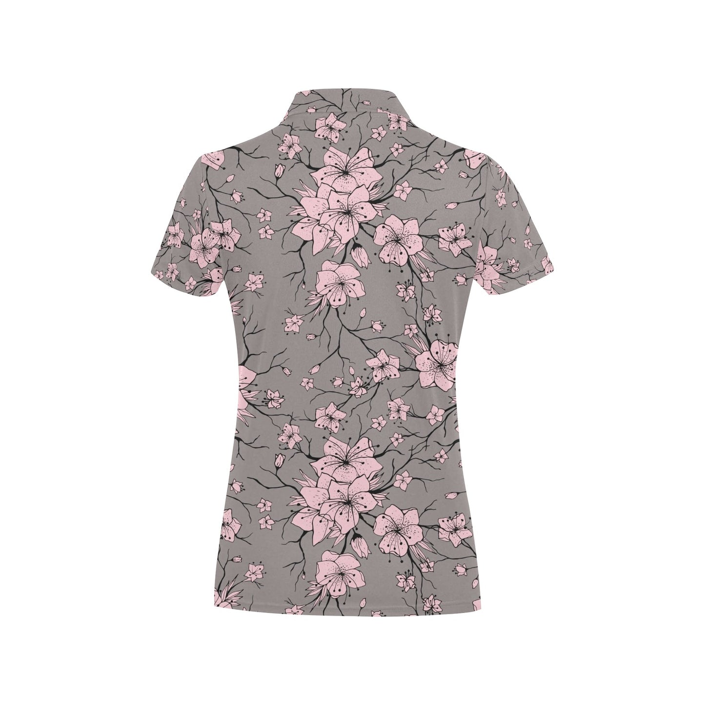 Cherry Blossom Pattern Print Design CB05 Women's Polo Shirt