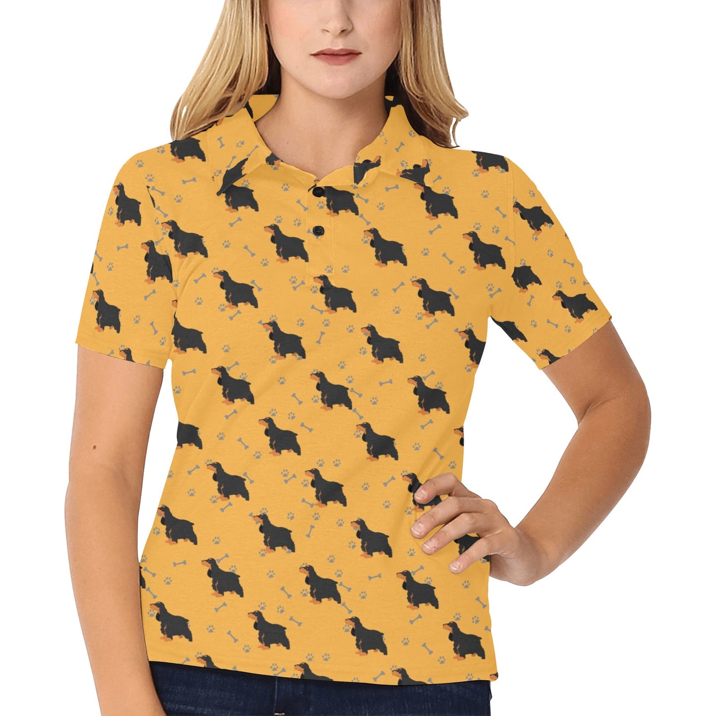 Cocker Pattern Print Design 01 Women's Polo Shirt