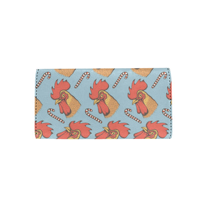 Rooster Pattern Print Design A05 Women's Trifold Wallet
