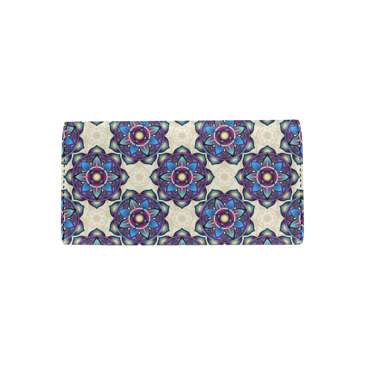 lotus Boho Pattern Print Design LO08 Women's Trifold Wallet