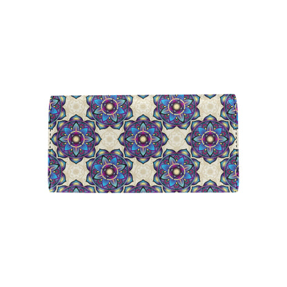 lotus Boho Pattern Print Design LO08 Women's Trifold Wallet
