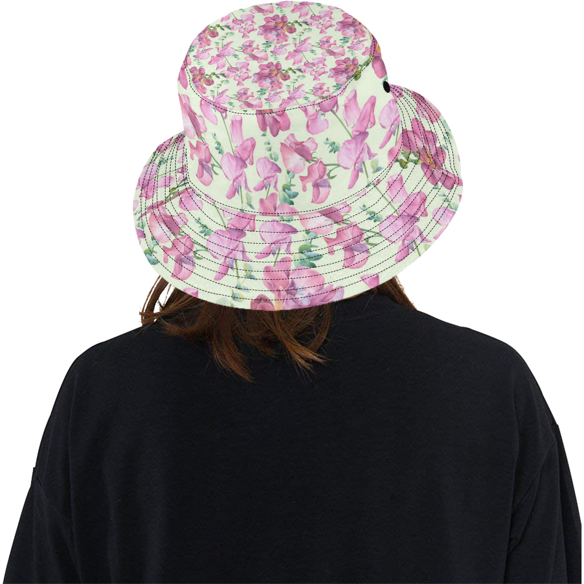 Peony Pattern Print Design PE011 Unisex Bucket Hat
