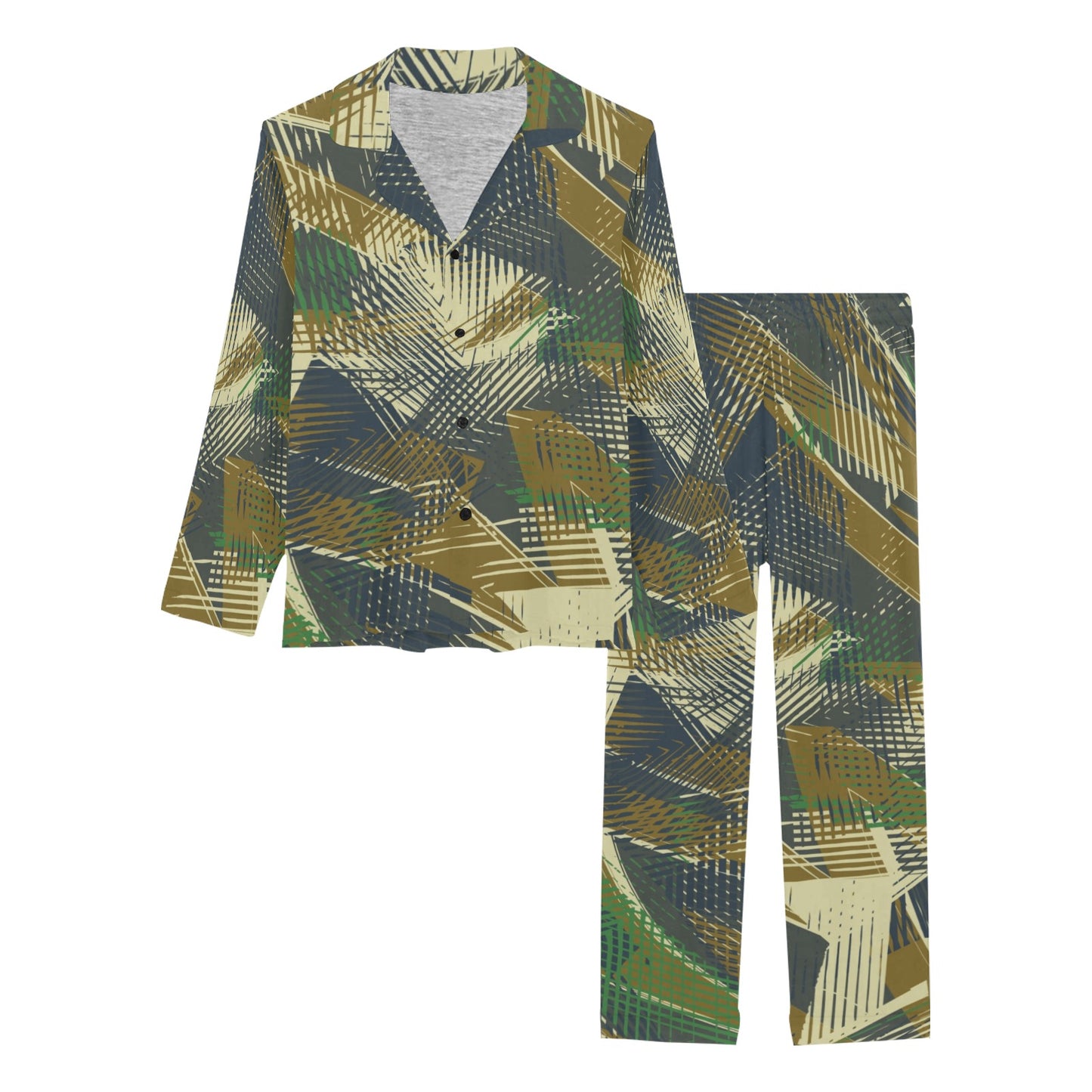 Military Camouflage Pattern Print Design 01 Women's Long Pajama Set