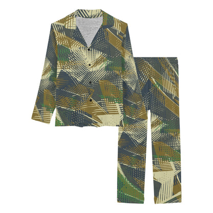 Military Camouflage Pattern Print Design 01 Women's Long Pajama Set
