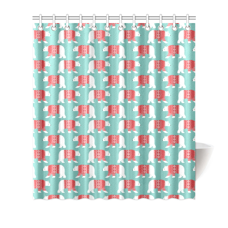 Polar Bear Pattern Print Design A04 Shower Curtain