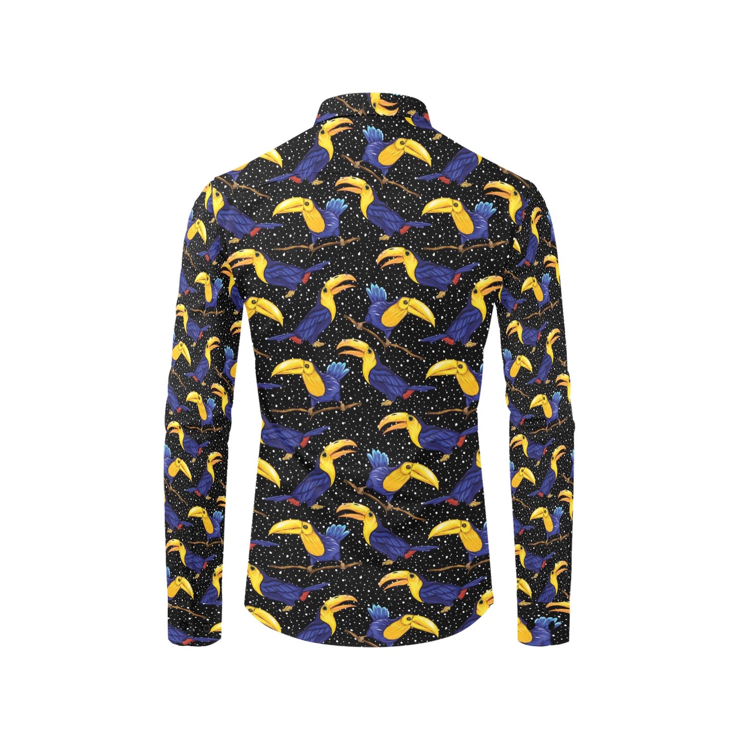 Toucan Print Design LKS307 Men's Long Sleeve Dress Shirt