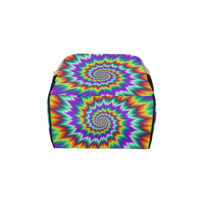 Optical illusion Pulsing fiery spirals Diaper Bag Backpack