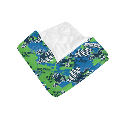 Motocross Pattern Print Design 04 Premium Quilt