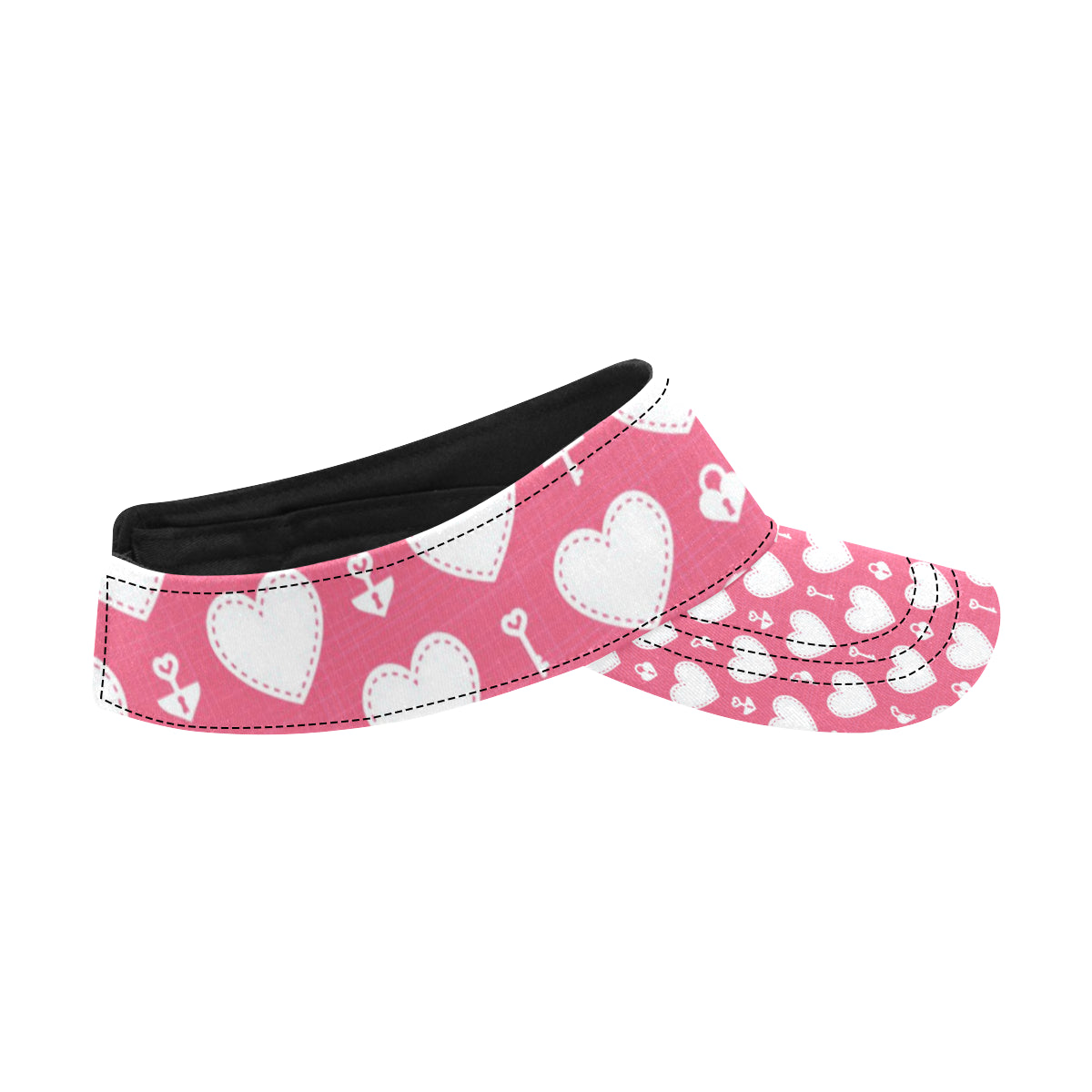 Heart Key Pattern Print Design HE09 Unisex Sun Visor