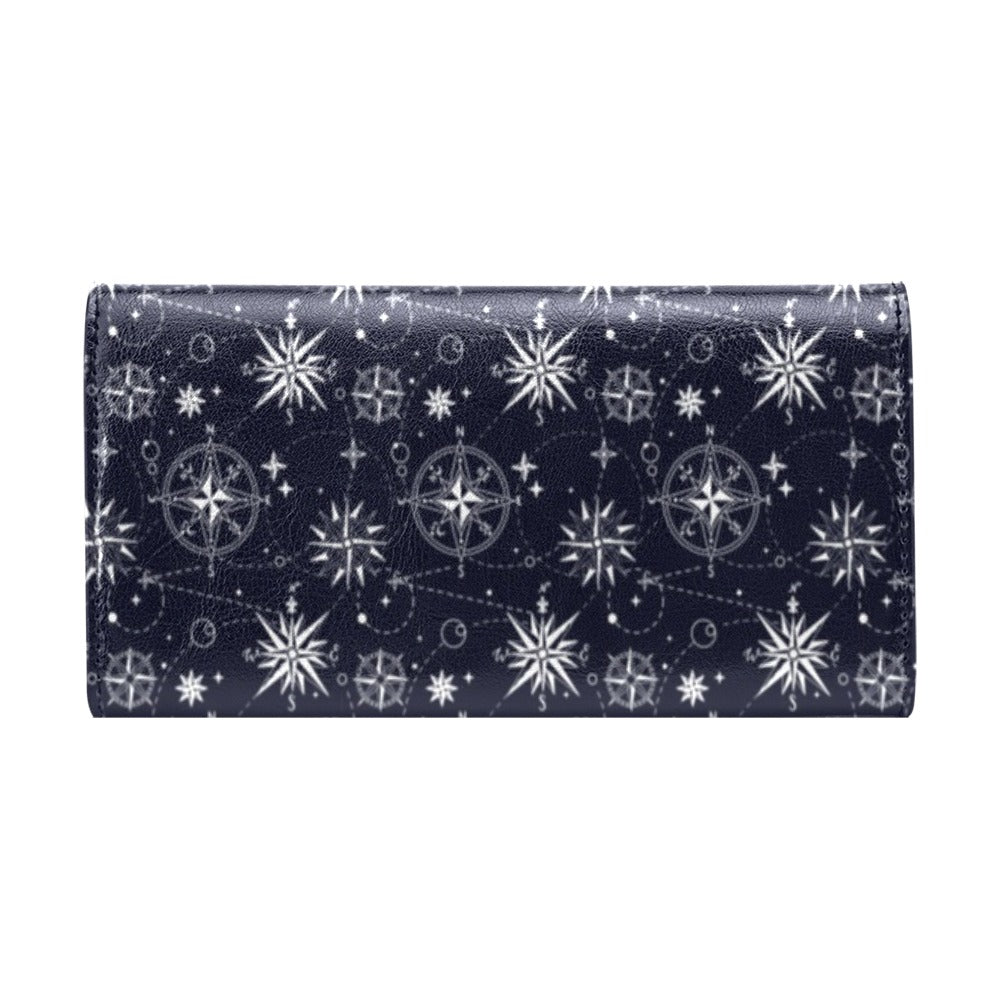 Nautical Sky Design Themed Print Women's Trifold Wallet