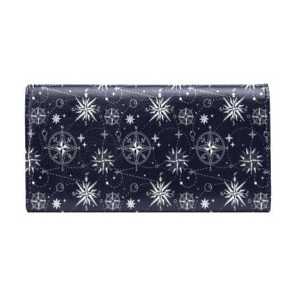 Nautical Sky Design Themed Print Women's Trifold Wallet