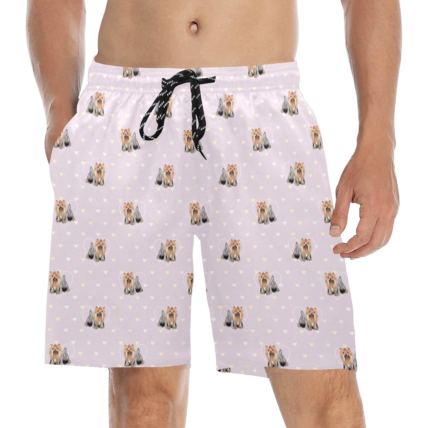 Yorkshire Terriers Print Design LKS302 Men's Swim Trunks Beach Shorts