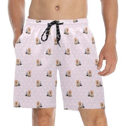 Yorkshire Terriers Print Design LKS302 Men's Swim Trunks Beach Shorts