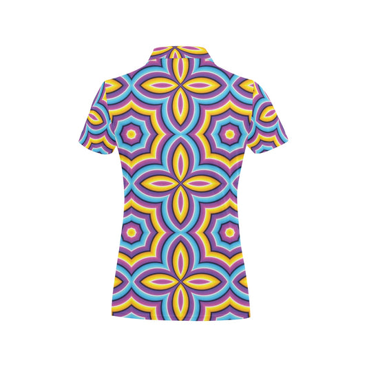 Optical illusion Pattern Print Design A03 Women's Polo Shirt