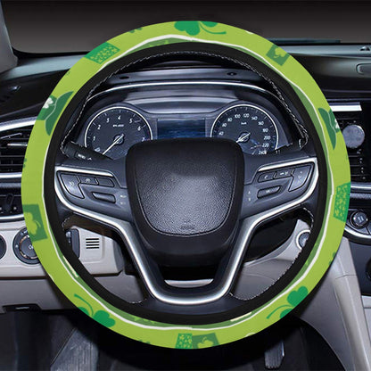 Shamrock Print Design LKS303 Steering Wheel Cover with Elastic Edge