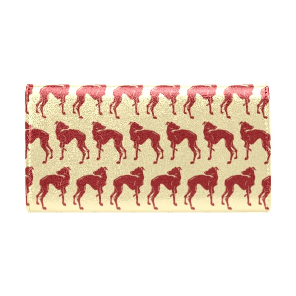 Whippets Print Design LKS301 Women's Trifold Wallet