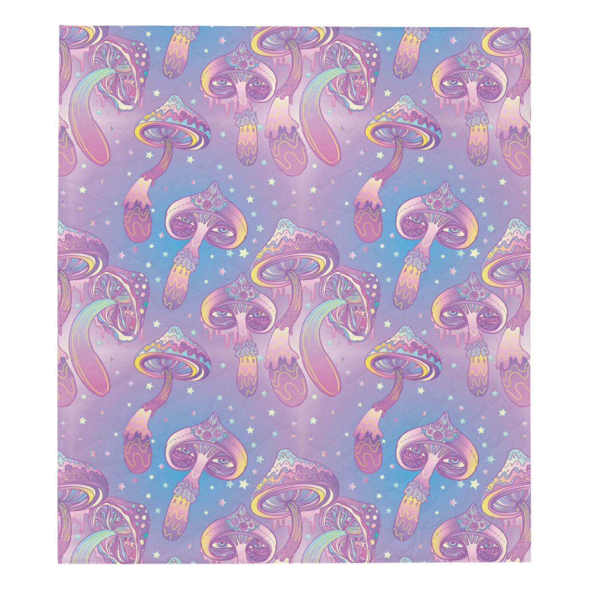 Psychedelic Mushroom Pattern Print Design A01 Premium Quilt