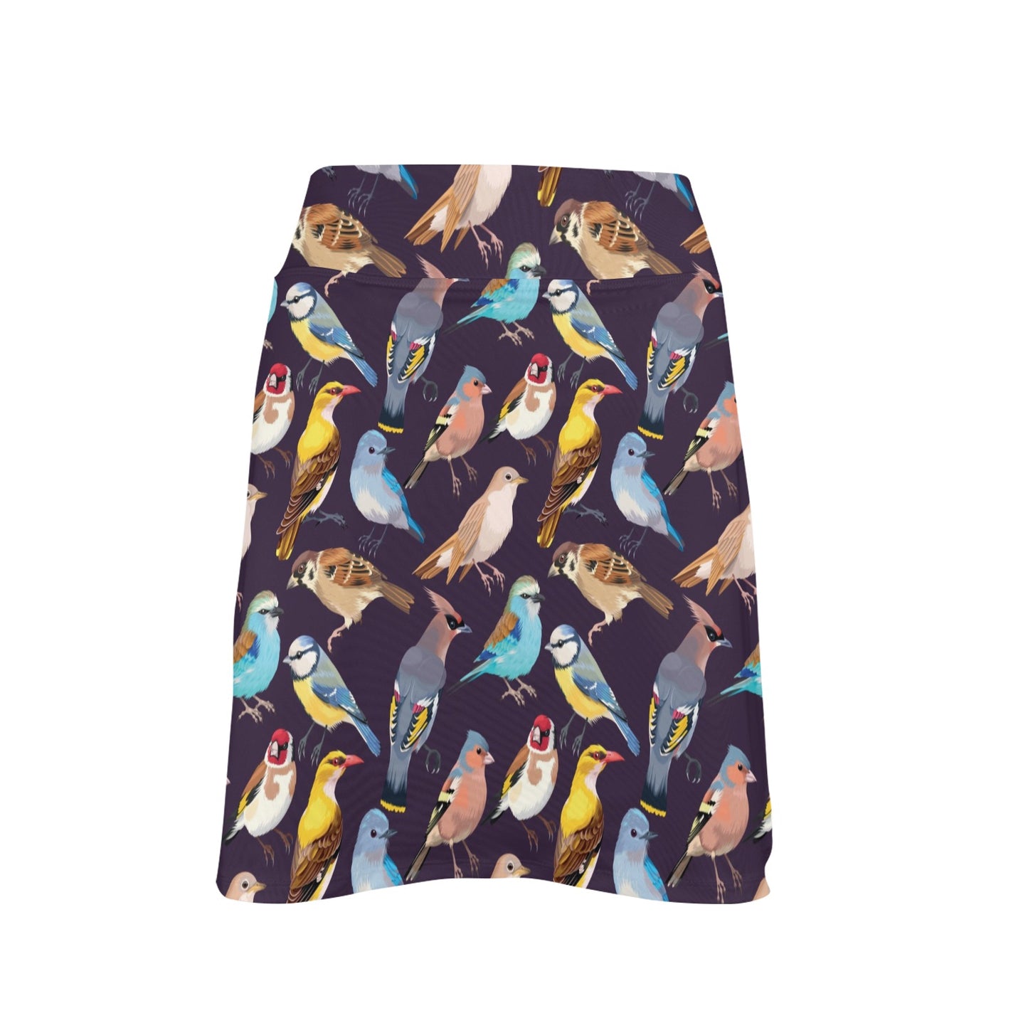 Bird Cute Print Pattern 17" Golf & Pickleball Skort with Pockets