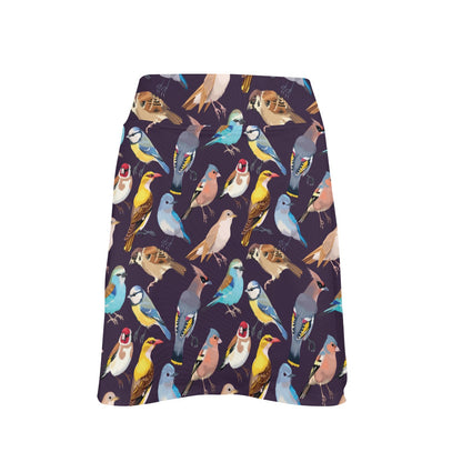 Bird Cute Print Pattern 17" Golf & Pickleball Skort with Pockets