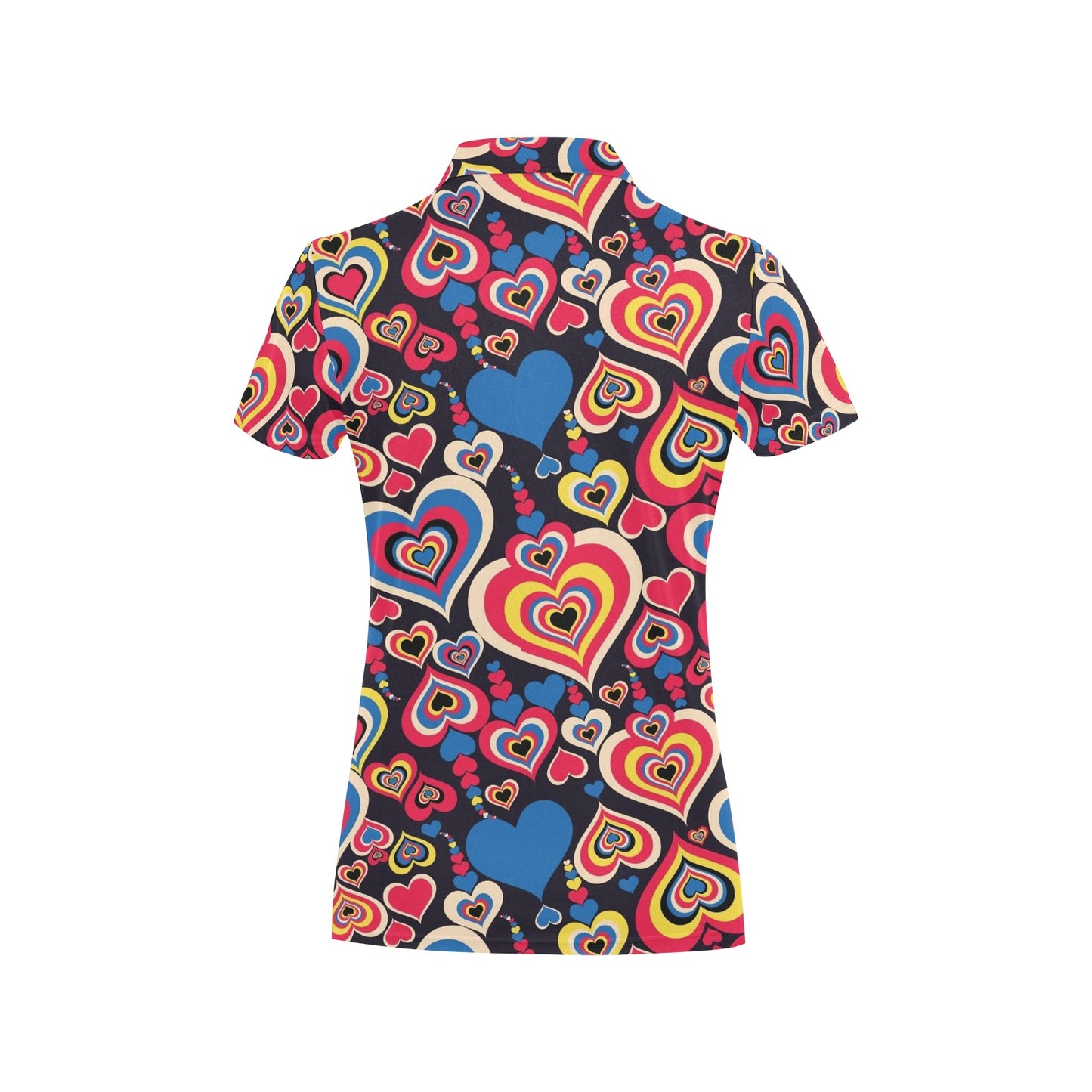 Heart Pattern Print Design HE08 Women's Polo Shirt