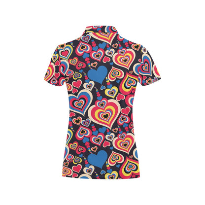 Heart Pattern Print Design HE08 Women's Polo Shirt