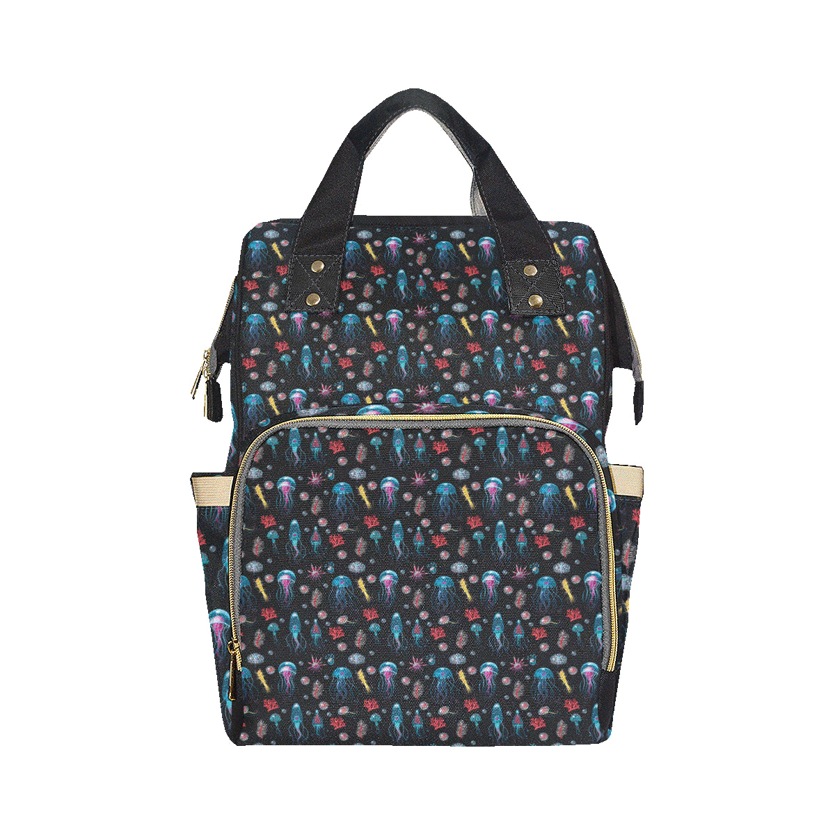 Jellyfish Underwater Print Diaper Bag Backpack